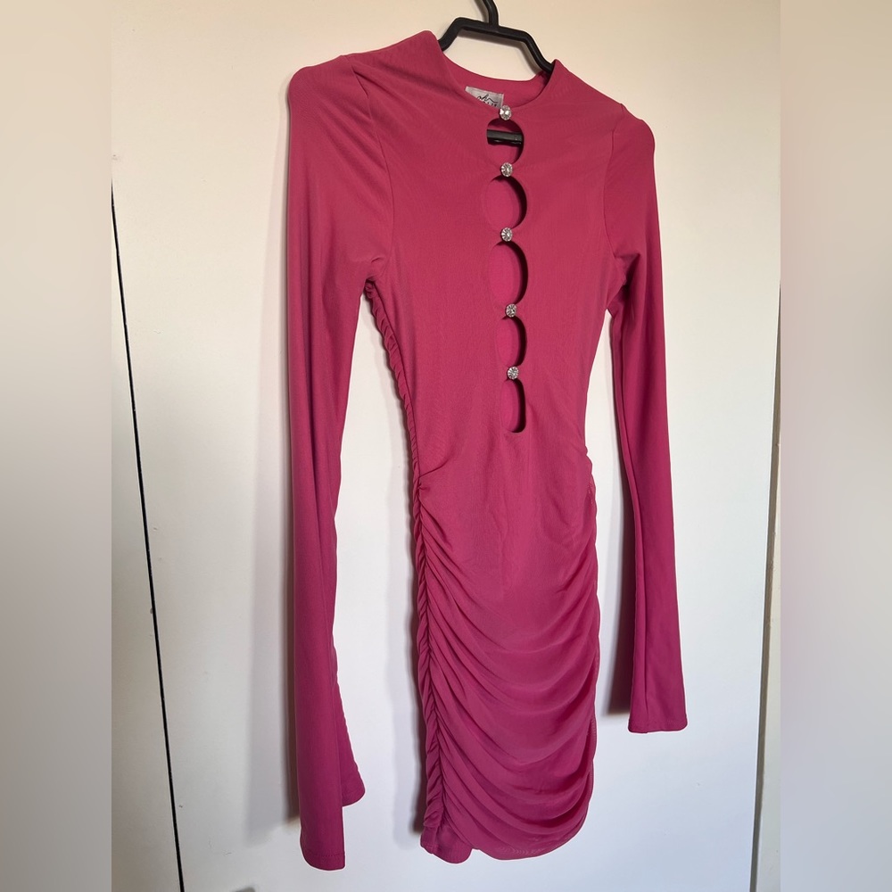 OH POLLY Pink Long Sleeve Dress Womens US 0
